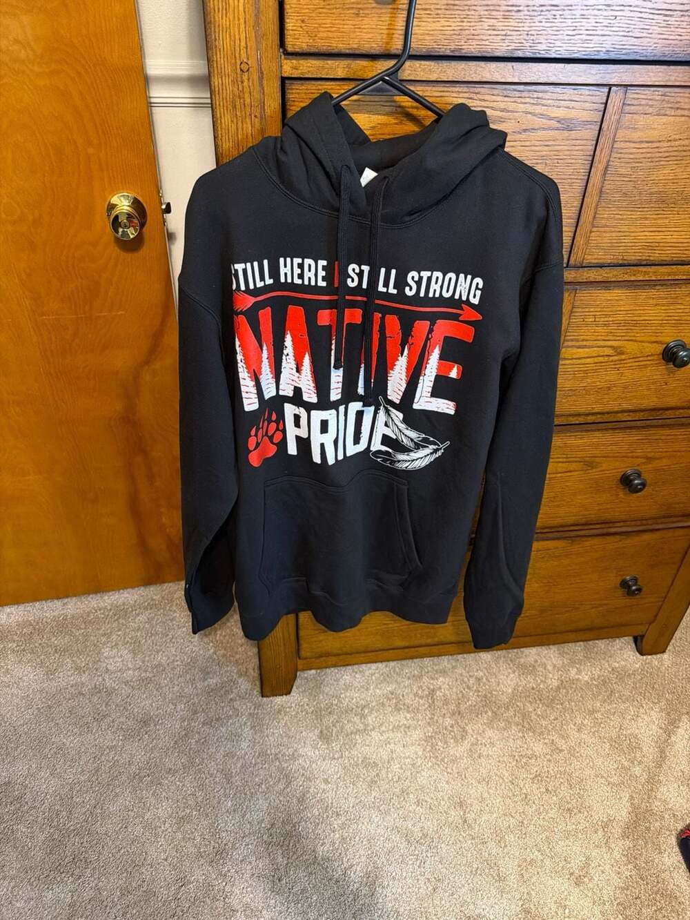 Port & Company Native Pride Still Here Still Strong Hoodie Size L
